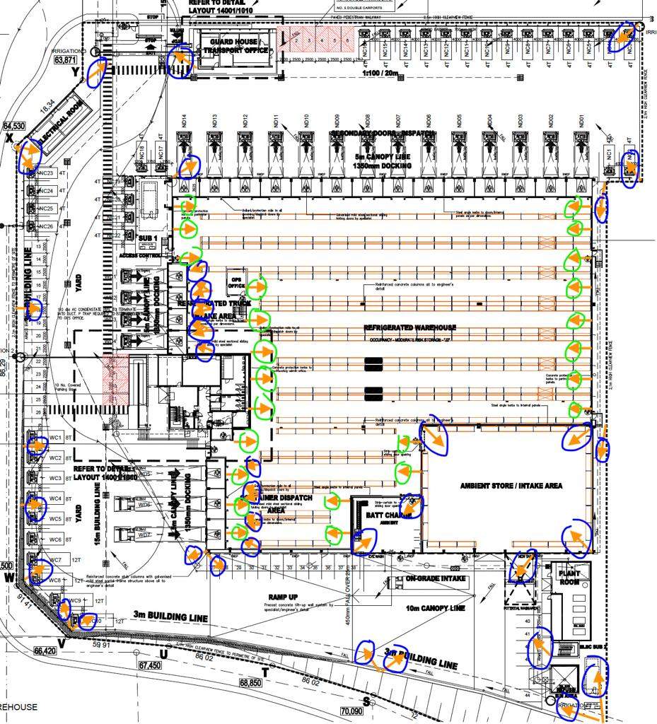 Commercial CCTV layout drawing used for camera planning