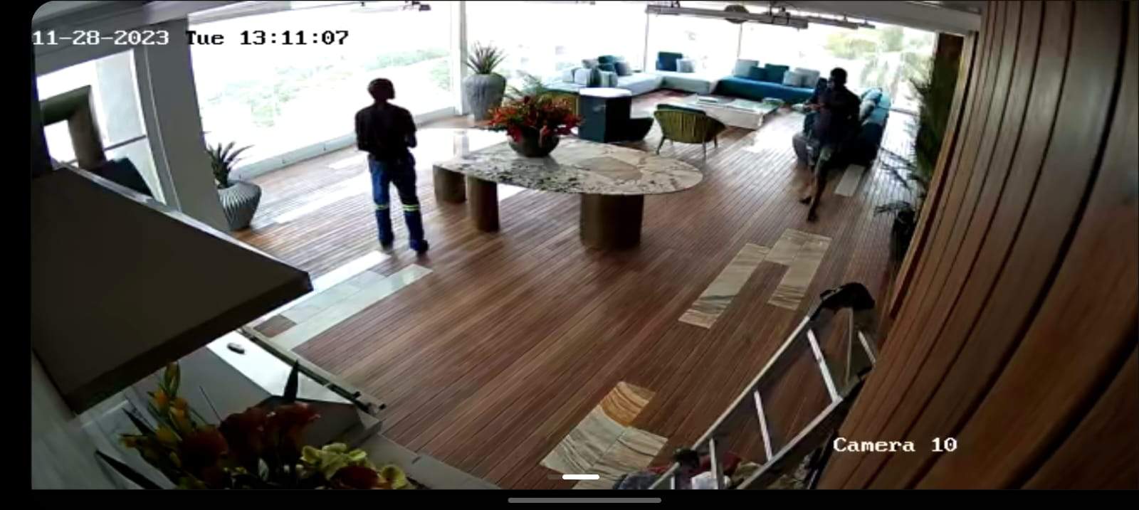 CCTV camera field of view being checked during setup