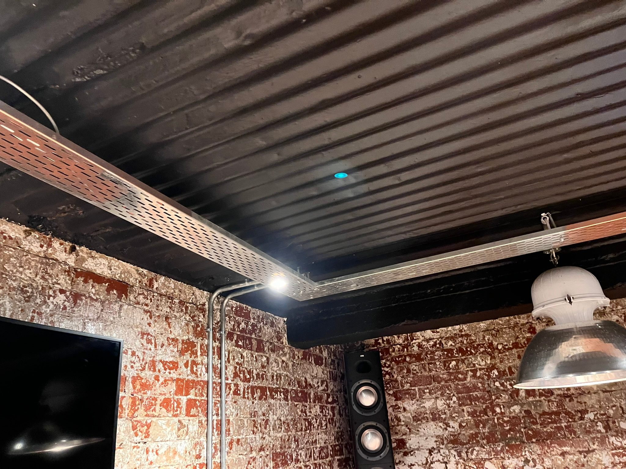 Lighting installed in a cable tray as part of a controlled smart lighting demonstration