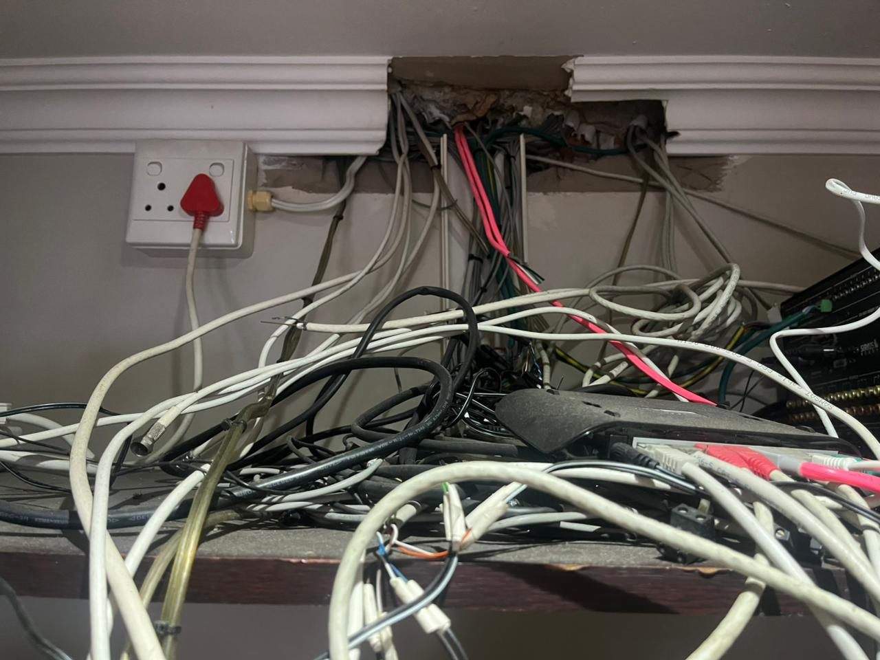 Unlabelled low-voltage cabling around legacy home automation equipment