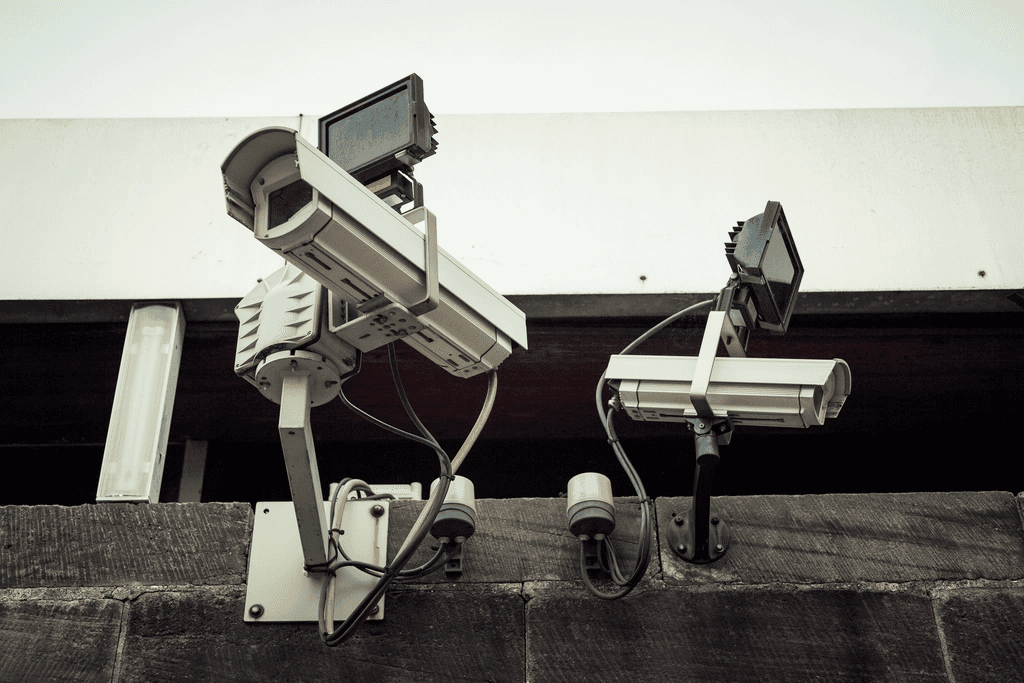 External CCTV cameras mounted on a wall for property perimeter security