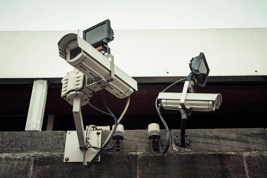 External CCTV cameras mounted on a wall for property perimeter security