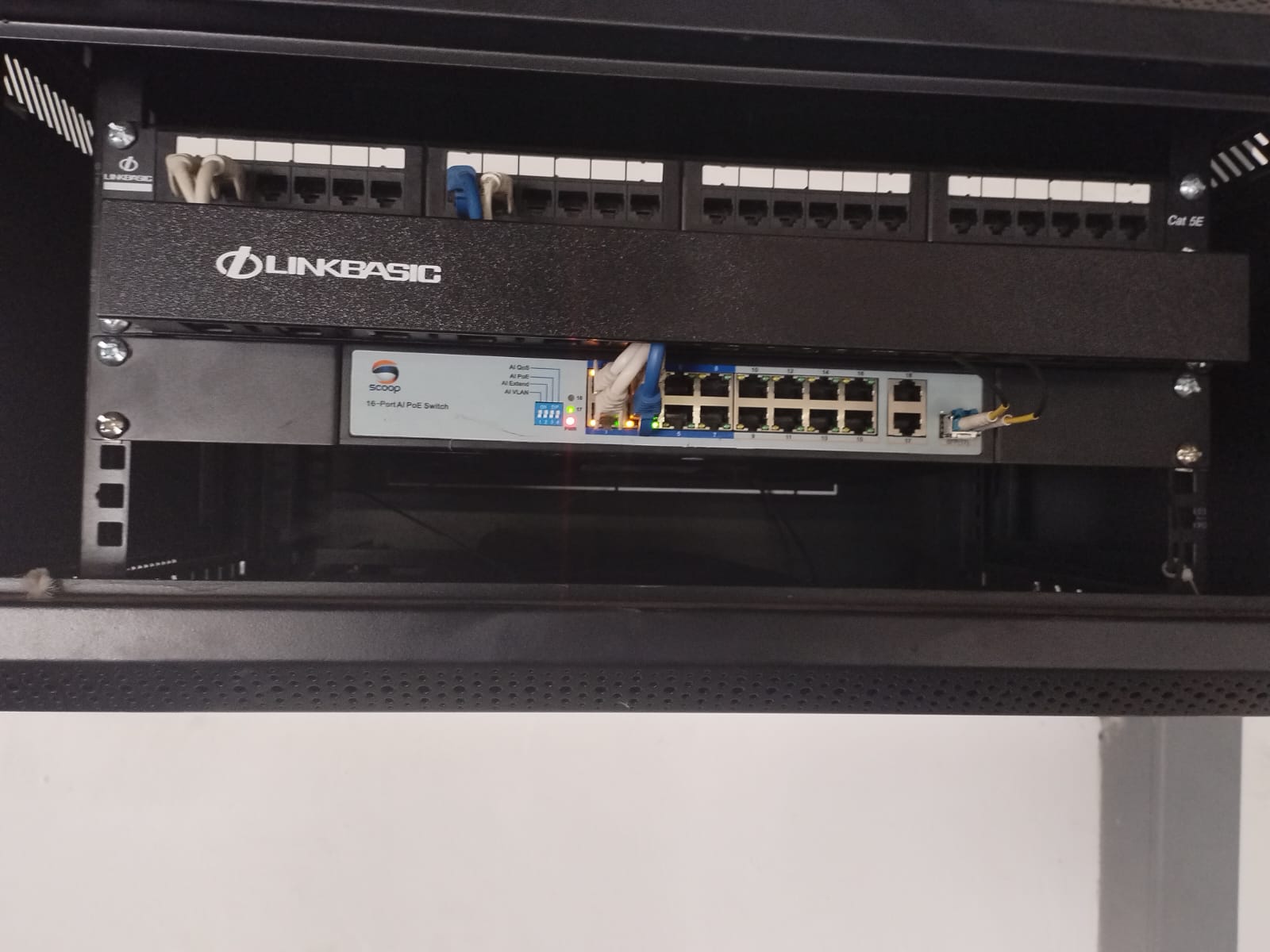 CCTV fibre rack used to support camera network links