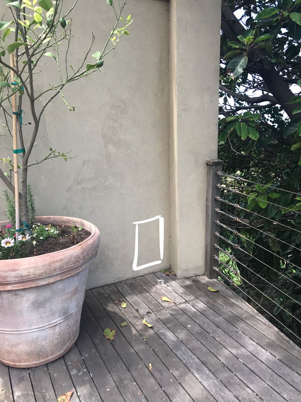 Outdoor speaker position being considered on a covered entertainment patio